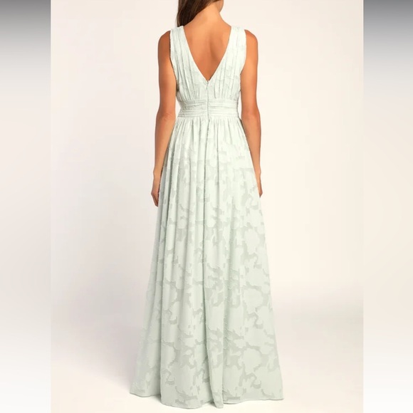 Lulu’s Sweet Sophistication Sage Green Burnout Floral Maxi Dress - Picture 6 of 7